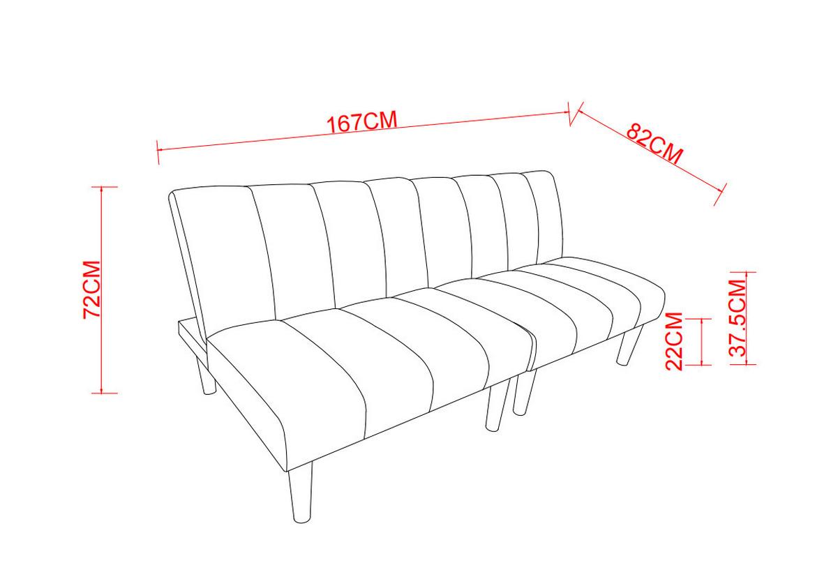 SCHLAFSOFA aus beigem cord, klappbar und mit verstellbarer rückenlehne - Beige, Textil (167/72/82cm) - Urban Meuble