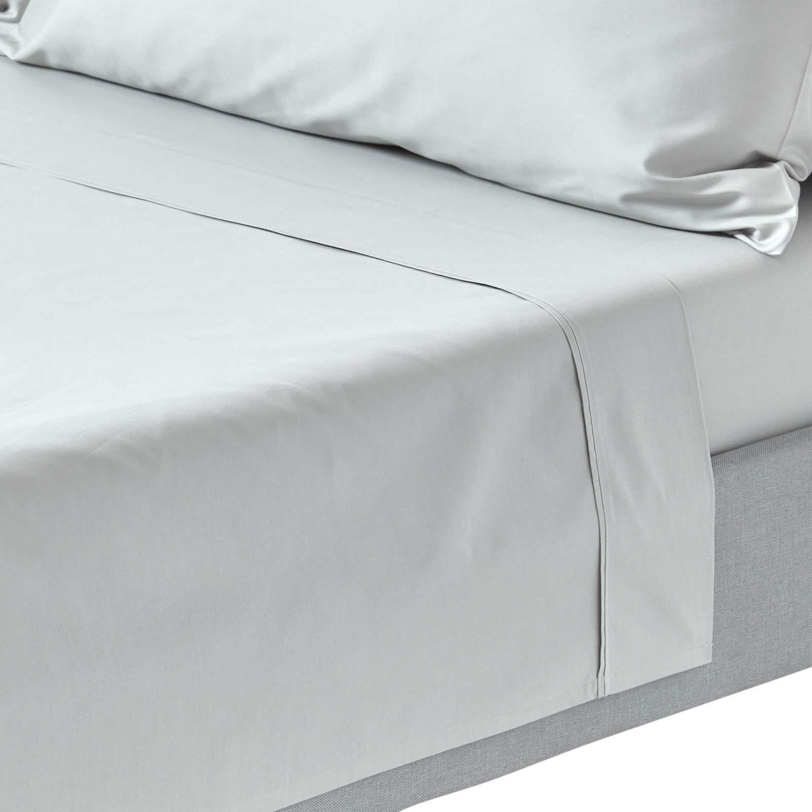 BETTLAKEN ohne Gummizug, Ägyptische Baumwolle, Fadendichte 200 - Grau, Textil (180/290cm) - Homescapes