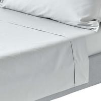 BETTLAKEN ohne Gummizug, Ägyptische Baumwolle, Fadendichte 200 - Grau, Textil (180/290cm) - Homescapes