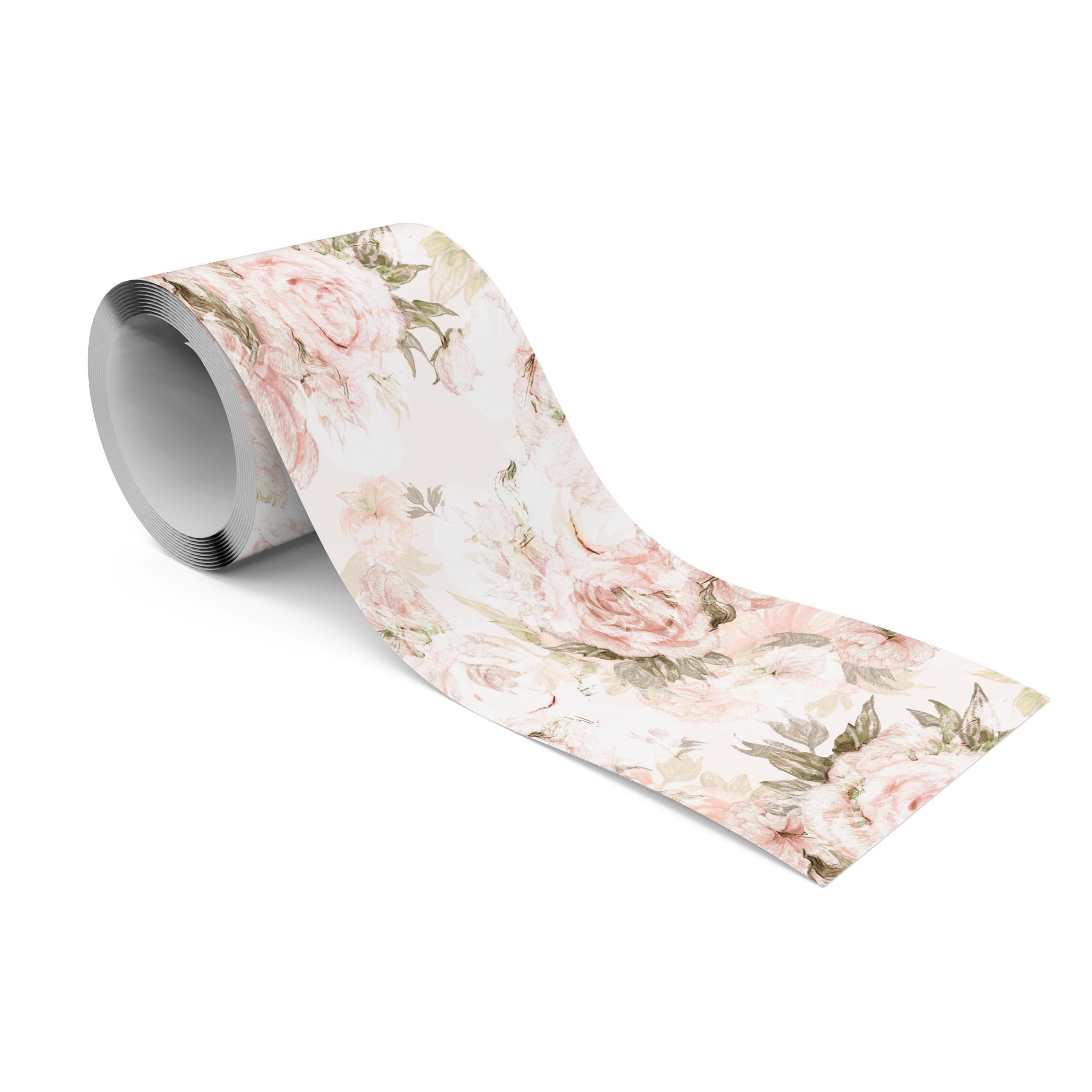 TAPETENBORDÜRE Selbstklebend Pastell Pfingstrosen BLUMEN Natur - Beige/Weiß, Papier (10/300/300cm) - Muralo