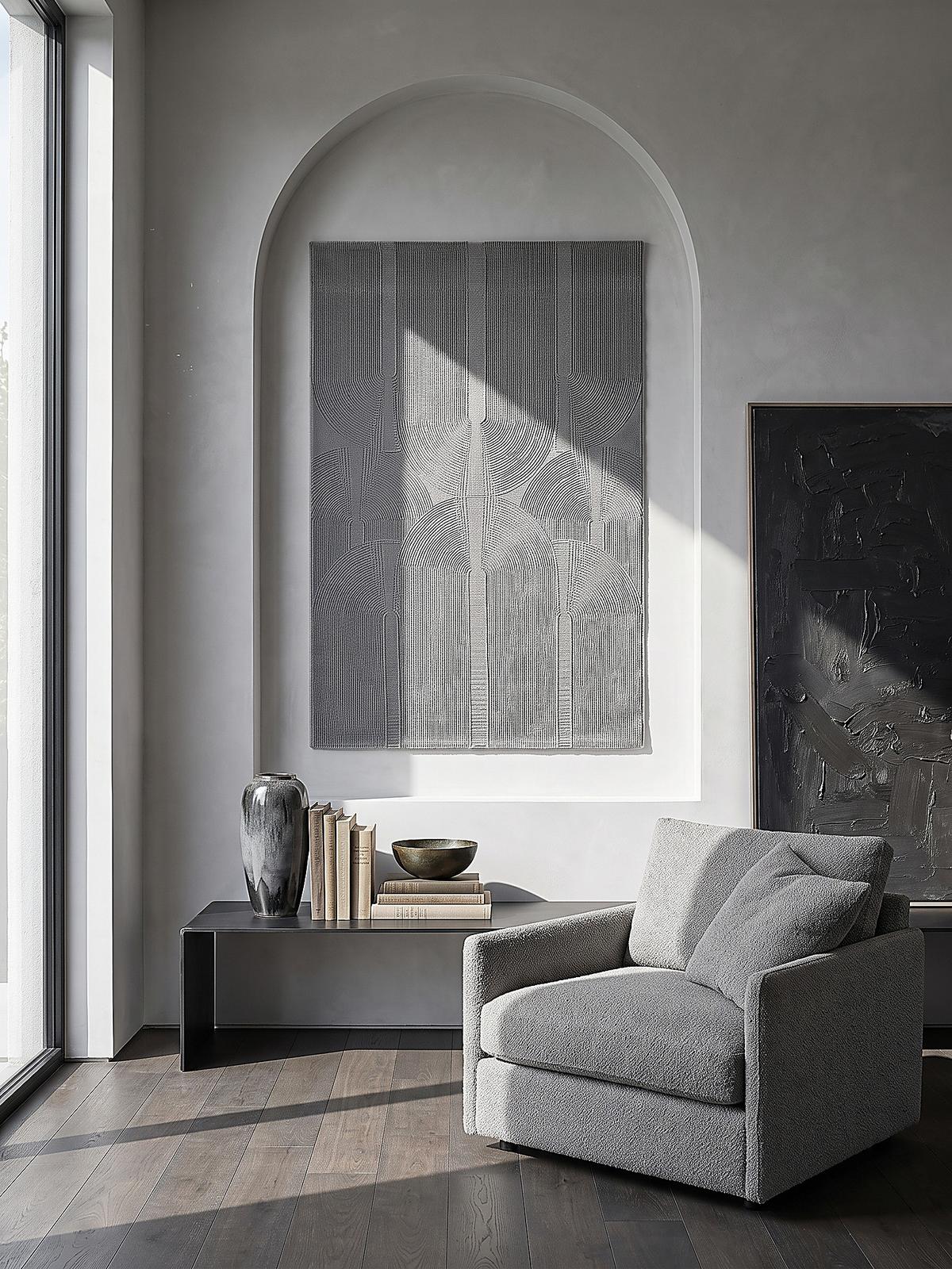 LÄUFER KASOS Waschbar Geometrisch Polyester Grau 80 x 300 cm - Grau, Textil (80/300cm) - KADIMA DESIGN