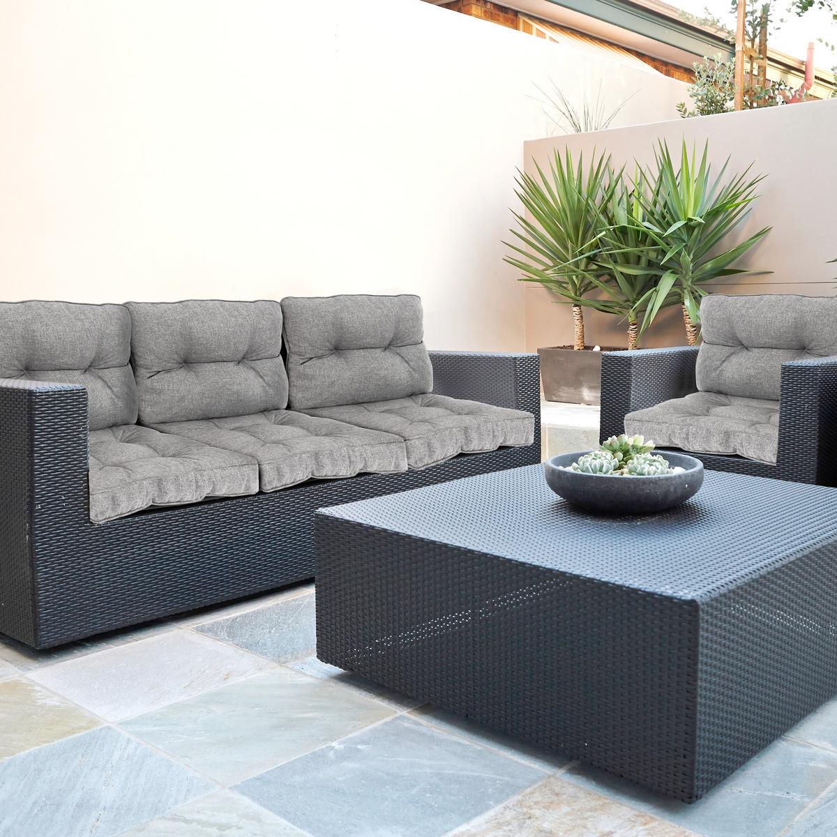 LOUNGEKISSEN Beauflair Outdoor Sitz 50/50/10cm Hellgrau - Hellgrau, Textil (50/10/50cm) - Beautissu 