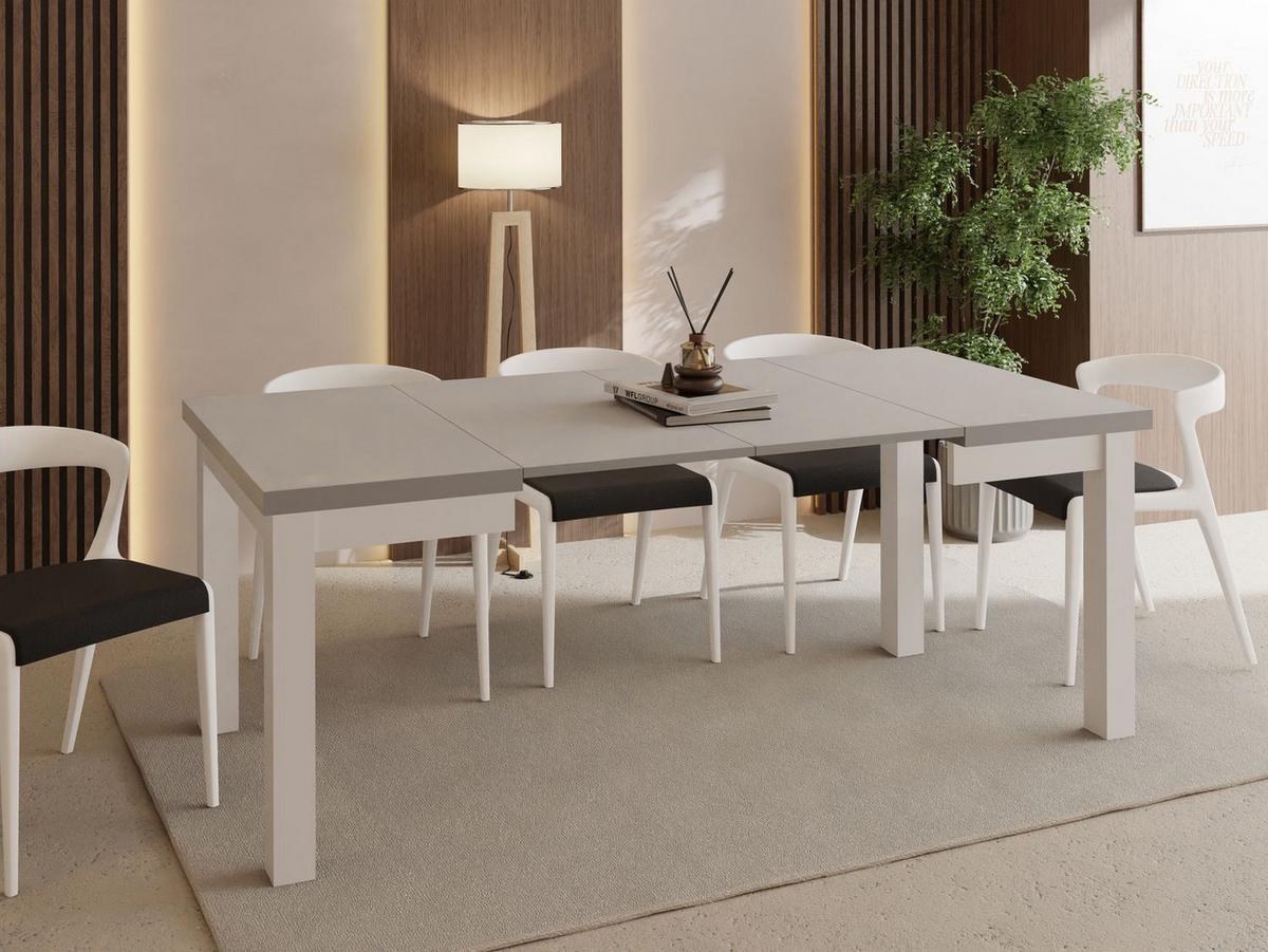 ESSTISCH Toren Weiß ausziehbar verlängerbar quadratisch, Kaschmir 90-190/90/76.5 cm - Kaschmir/Beige, Holz/Holzwerkstoff (90/190/76.5cm) - WFL GROUP