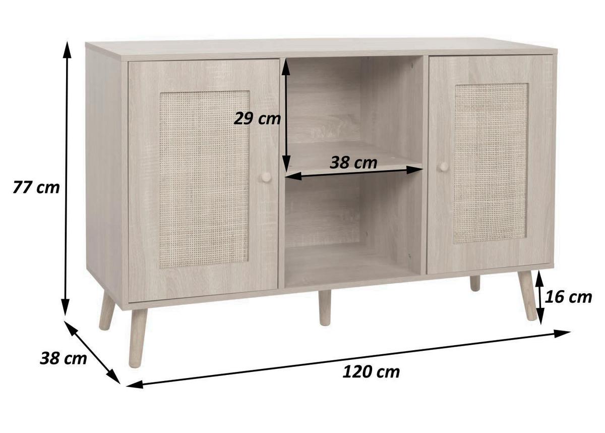 SIDEBOARD Braun - Braun, Holz (120/77/38cm) - MCW