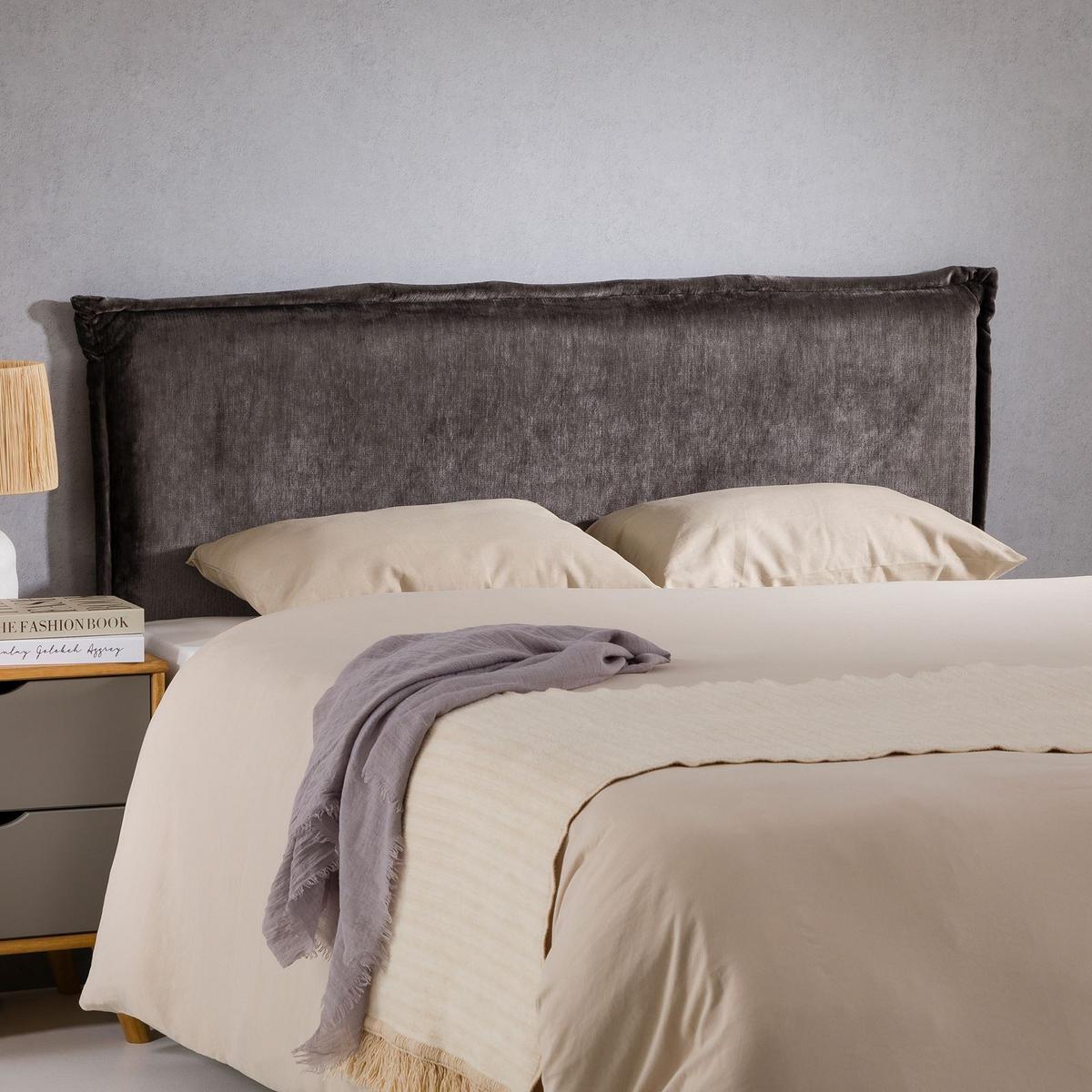 KOPFTEIL OVIO 160x190 cm grau - Grau, Textil (162/94/7cm) - IDIMEX