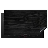 HERDABDECKPLATTE Schwarz - Holzoptik Induktionsschutz 91.6x52.7 cm - Schwarz, Kunststoff (91.6/52.7/0.2cm) - MuchoWow