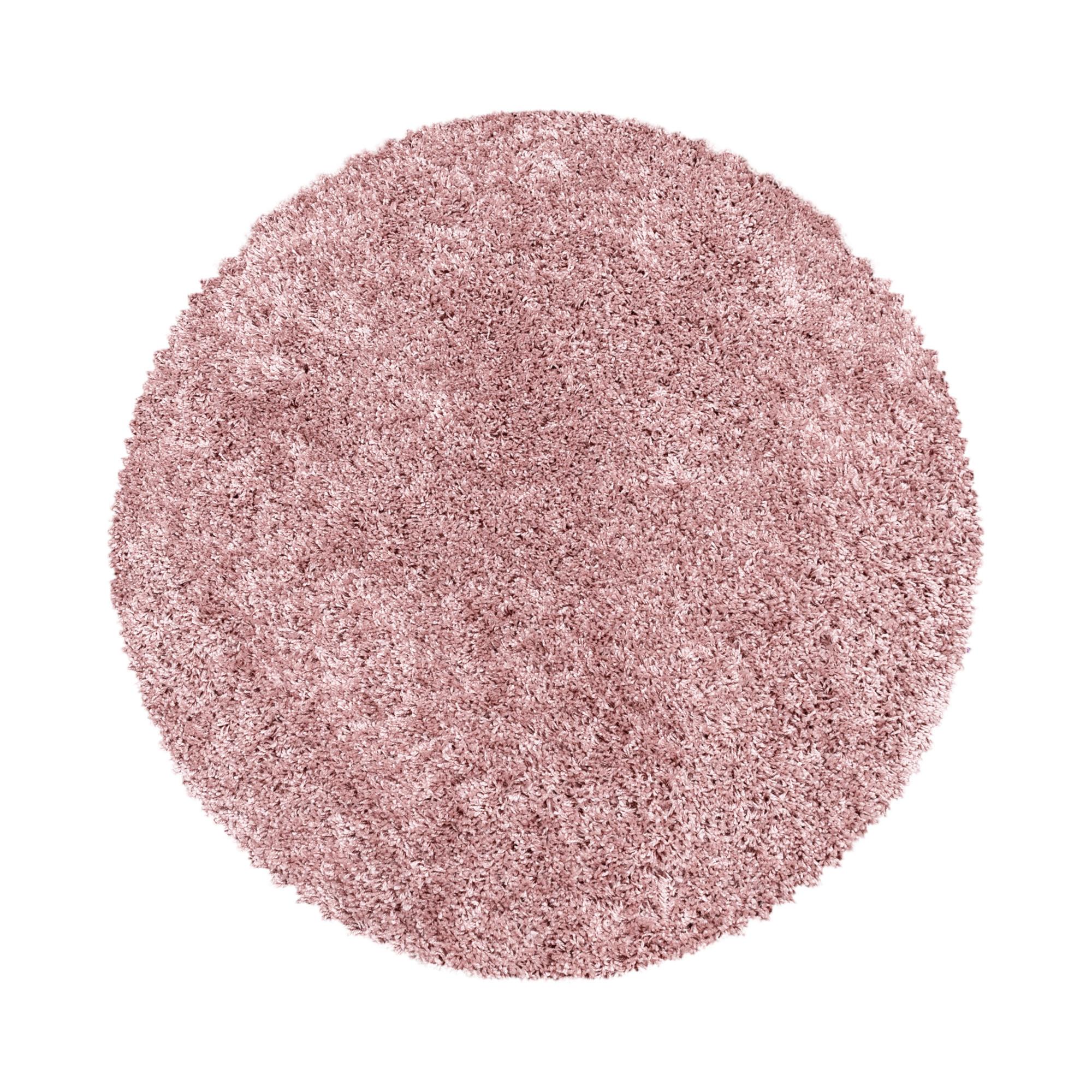 TEPPICH Hochflor SPREE in Rosa, einfarbig, Ø 200 cm - Rosa, Textil (200/200cm) - KADIMA DESIGN