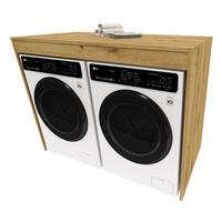 WASCHMASCHINENSCHRANK für Waschmaschine & Wäschetrockner Natur 129/97/61 - Eiche Artisan, Holzwerkstoff (129/97/61cm) - RAUMHIRSCH FURNITURE