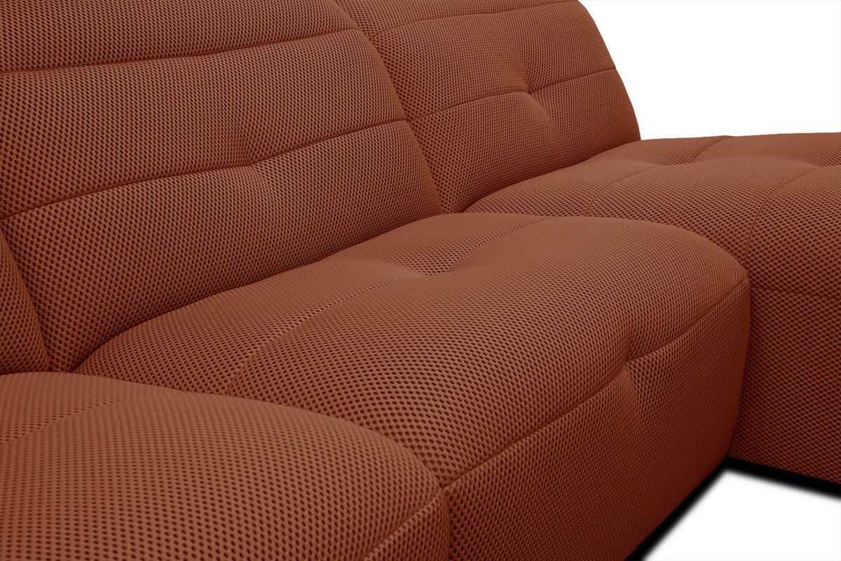 ECKSOFA TRENTO 4-Sitzer, dunkelorange - Dunkelorange/Schwarz, Holzwerkstoff/Kunststoff (262/165cm) - Wozimo
