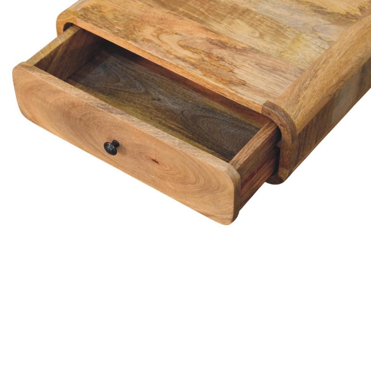 NACHTKASTEN Avora Wandmontiert Eichenoptik, 1 Schublade, Beige - Beige/Messingfarben, Holz/Metall (45/15/32cm) - Artisan Furniture