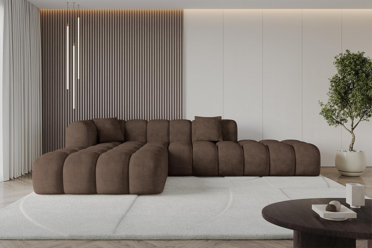 ECKSOFA Ottomane Links OLEA-L2 - 289x176x71 cm Braun - Schwarz/Braun, Holzwerkstoff/Kunststoff (289/176cm) - ALTDECOR