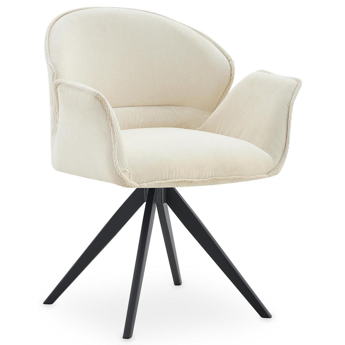 ESSZIMMERSTÜHLE GIRONA 2er-Set cremeweiß - Creme, Textil (62/81/59cm) - IDIMEX