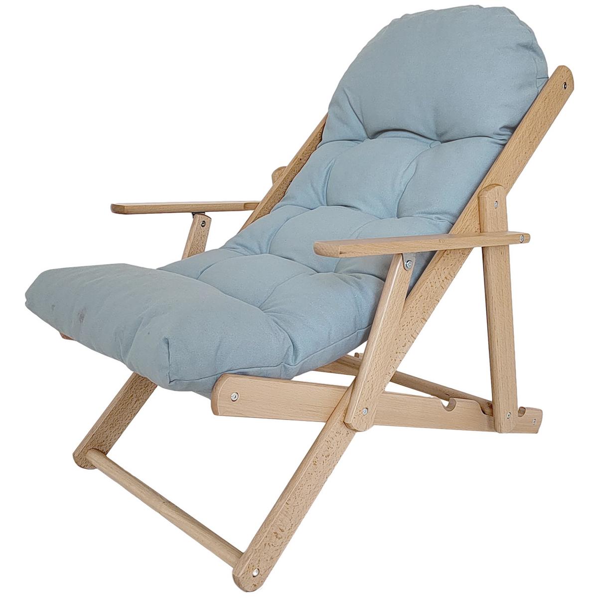RELAXSESSEL Klappbar mit Polsterung Grau - Hellgrau, Holz (89/96/71cm) - HOMCOM