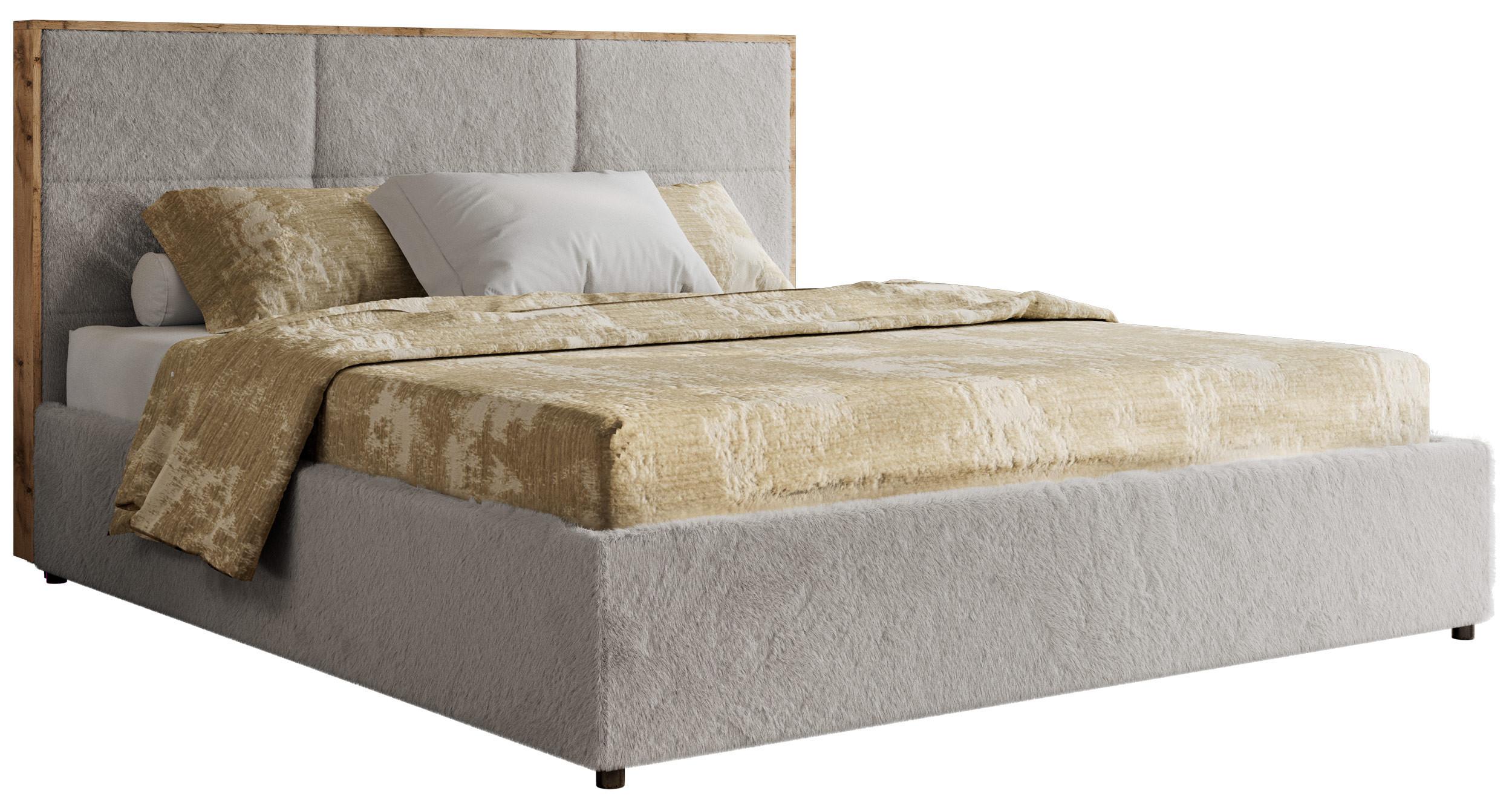 POLSTERBETT LERIO CLASSIC 140/200 - Hellgrau Plüsch - Pocket-Matratze - Hellgrau, Textil (140/200cm) - MKS