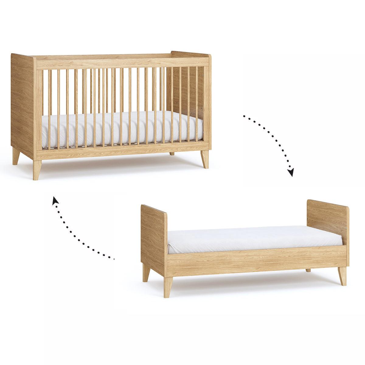 BABYZIMMER 2-teilig Muve Holz - Braun, Holzwerkstoff (143/90/75cm) - Petits-meubles