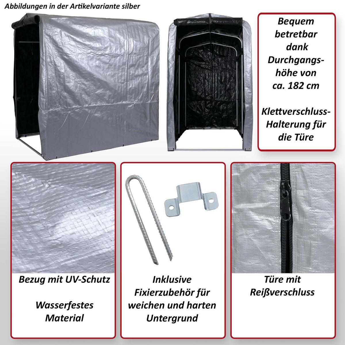 FAHRRADGARAGE Silber - Silberfarben, Metall (121/201/201cm) - MCW