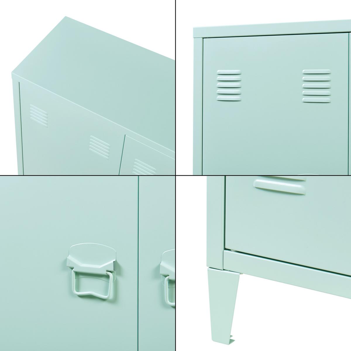 METALLSCHRANK Oripää - Pastellgrün, Metall (80/90/33cm) - [en.casa]