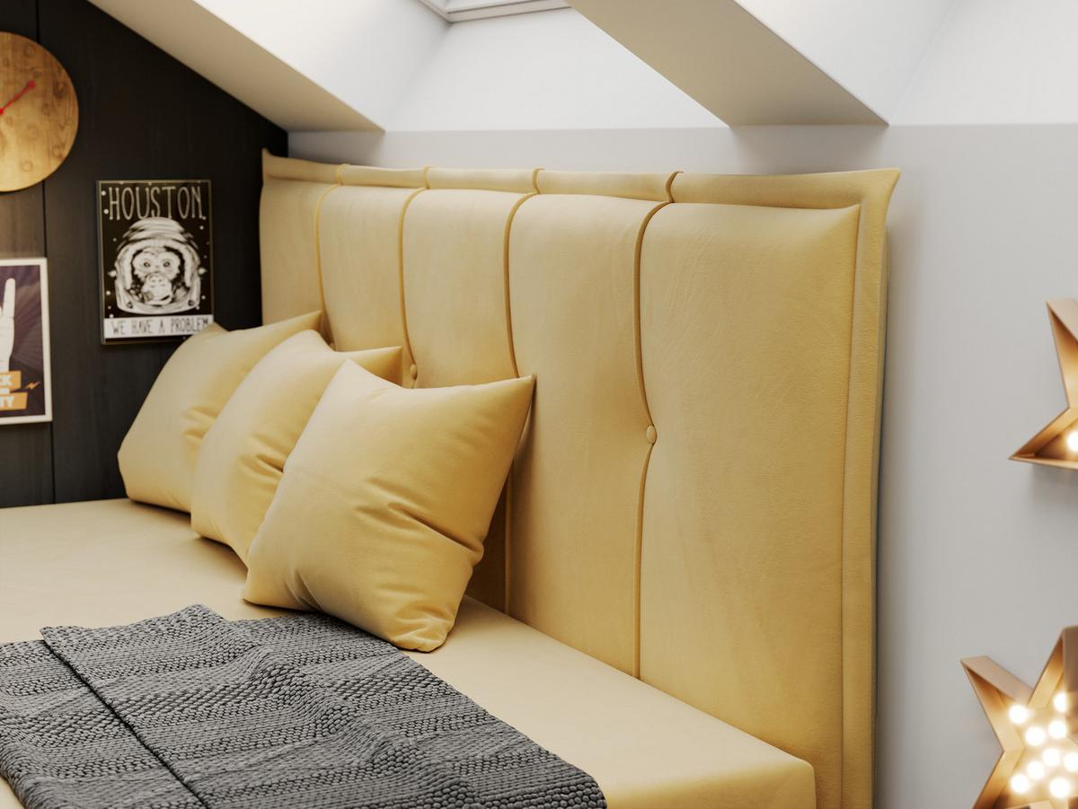 BOXBETT BANCO 90/200 Gelb Velvet - H3 - Gelb, Holz/Textil (90/200cm) - MKS