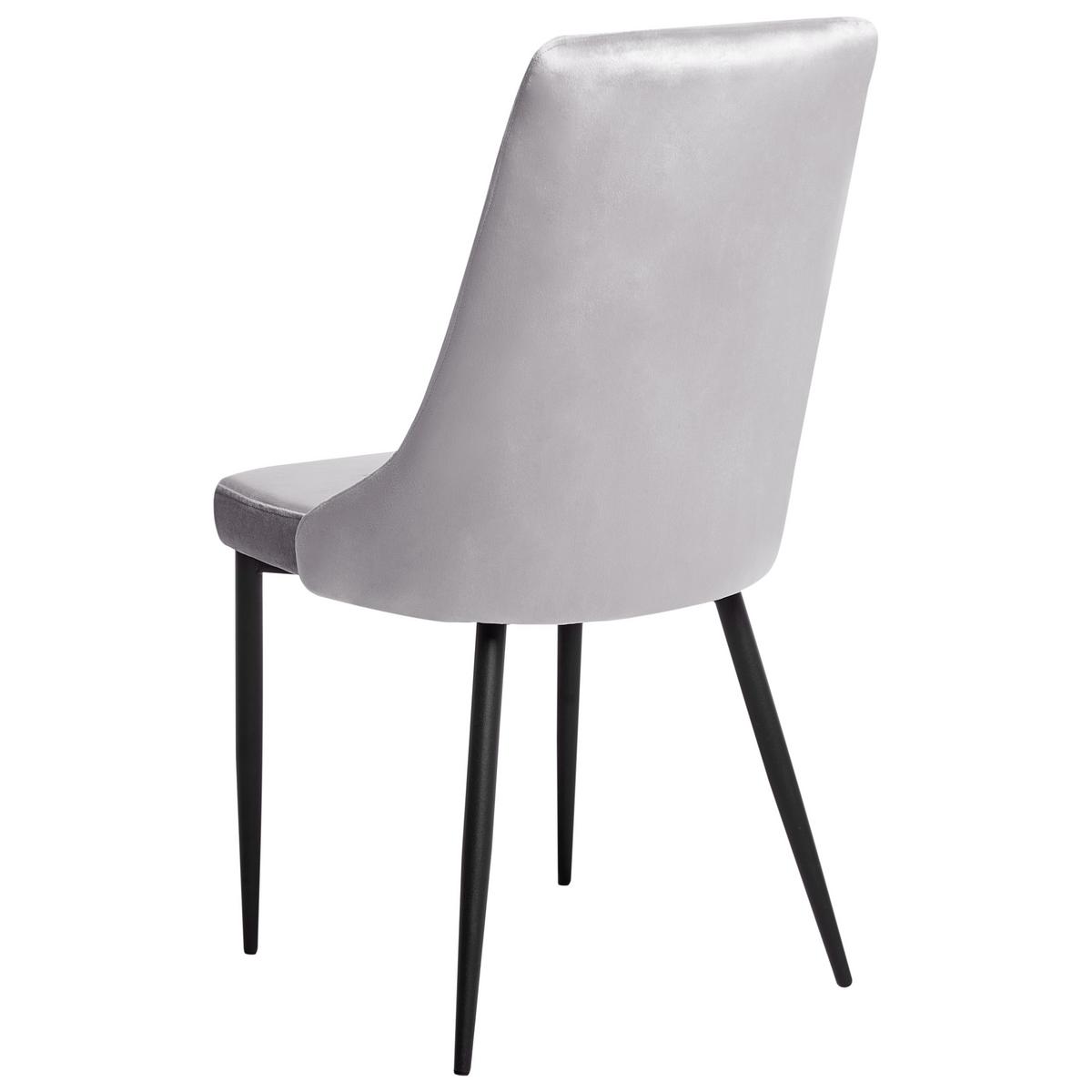 ESSZIMMERSTUHL 2er-Set Samtstoff Hellgrau Avenir - Hellgrau, Textil (49/96/61cm) - Beliani
