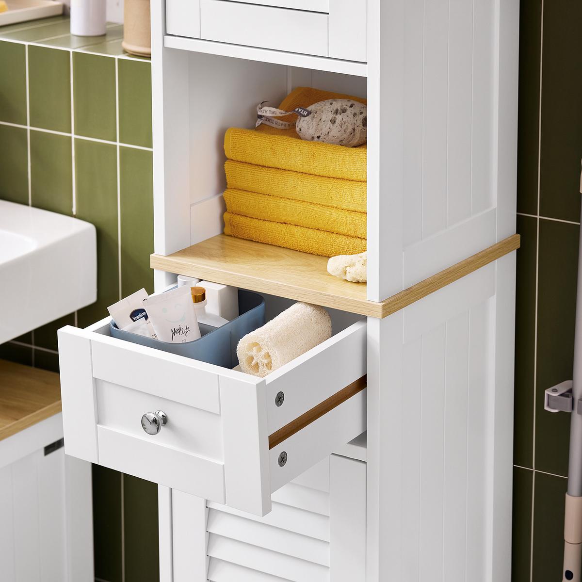 HOCHSCHRANK Weiß - Hellbraun/Weiß, Holzwerkstoff (32/170/30cm) - SoBuy
