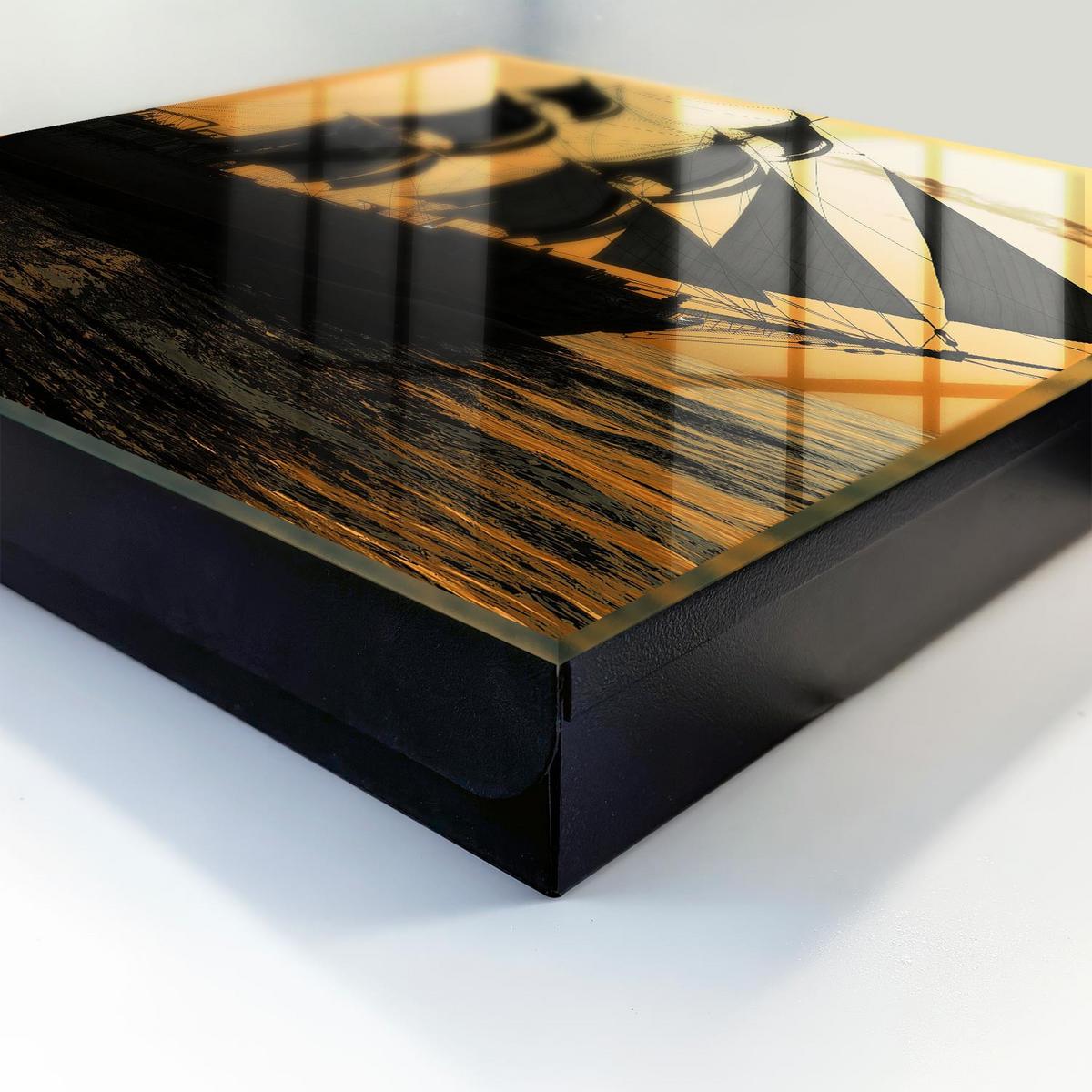SCHLÜSSELBOX Schwarz 30x30 cm- Türöffnung nach rechts - Seeabenteuer - Orange, Metall (30/30/5cm) - TULUP