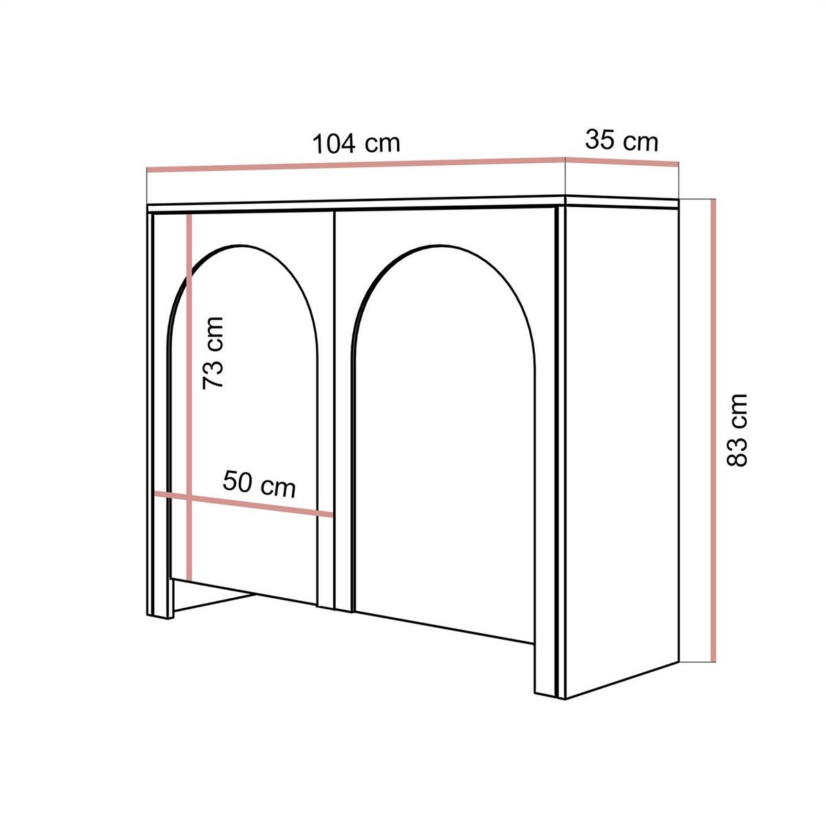 KOMMODE ARIADNA Kaschmir zweitürig - Kaschmir, Holzwerkstoff (104/83/35cm)