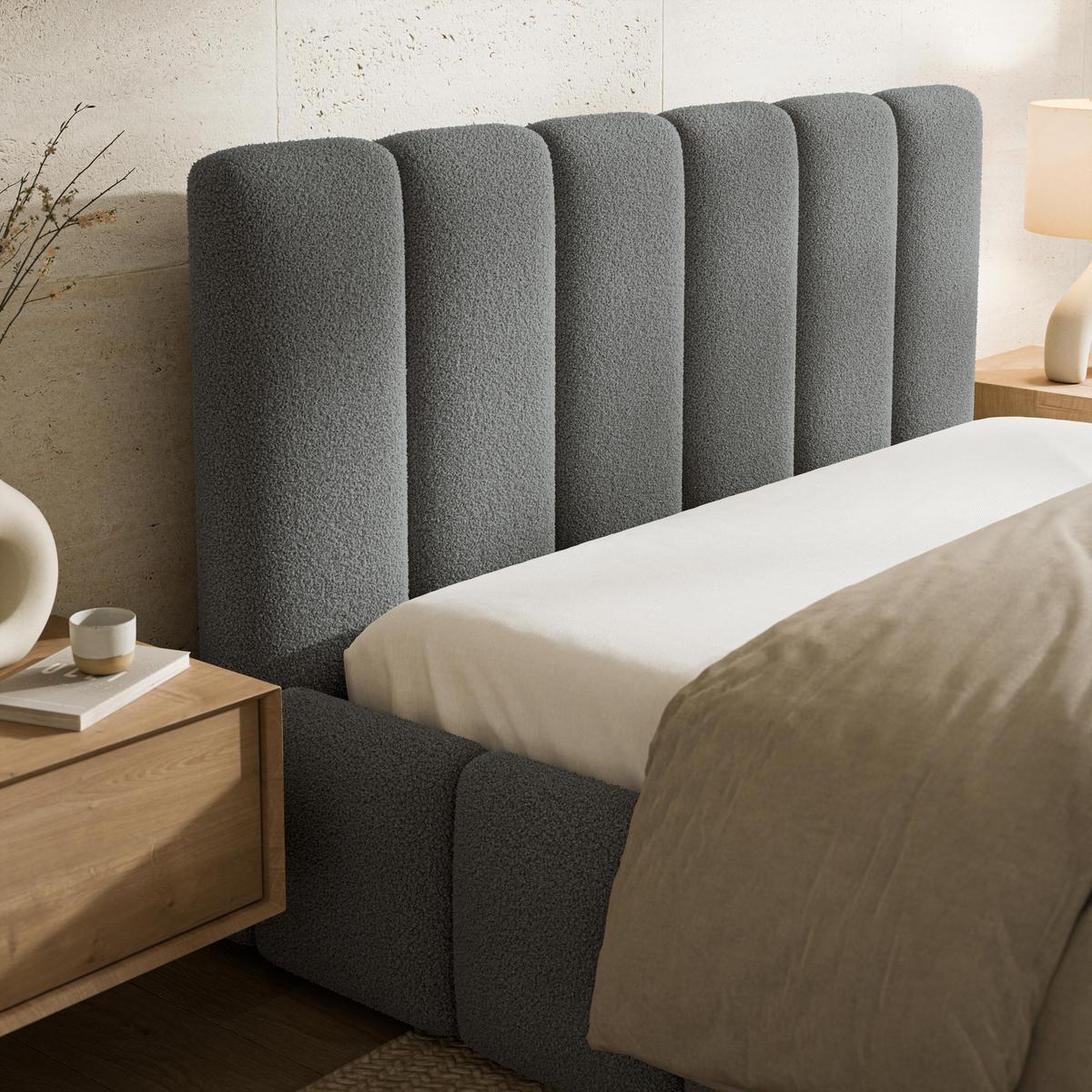 POLSTERBETT RANIS 140x200 cm mit Bettkästen - Grau - Grau, Holz/Textil (140/200cm) - MASSENO