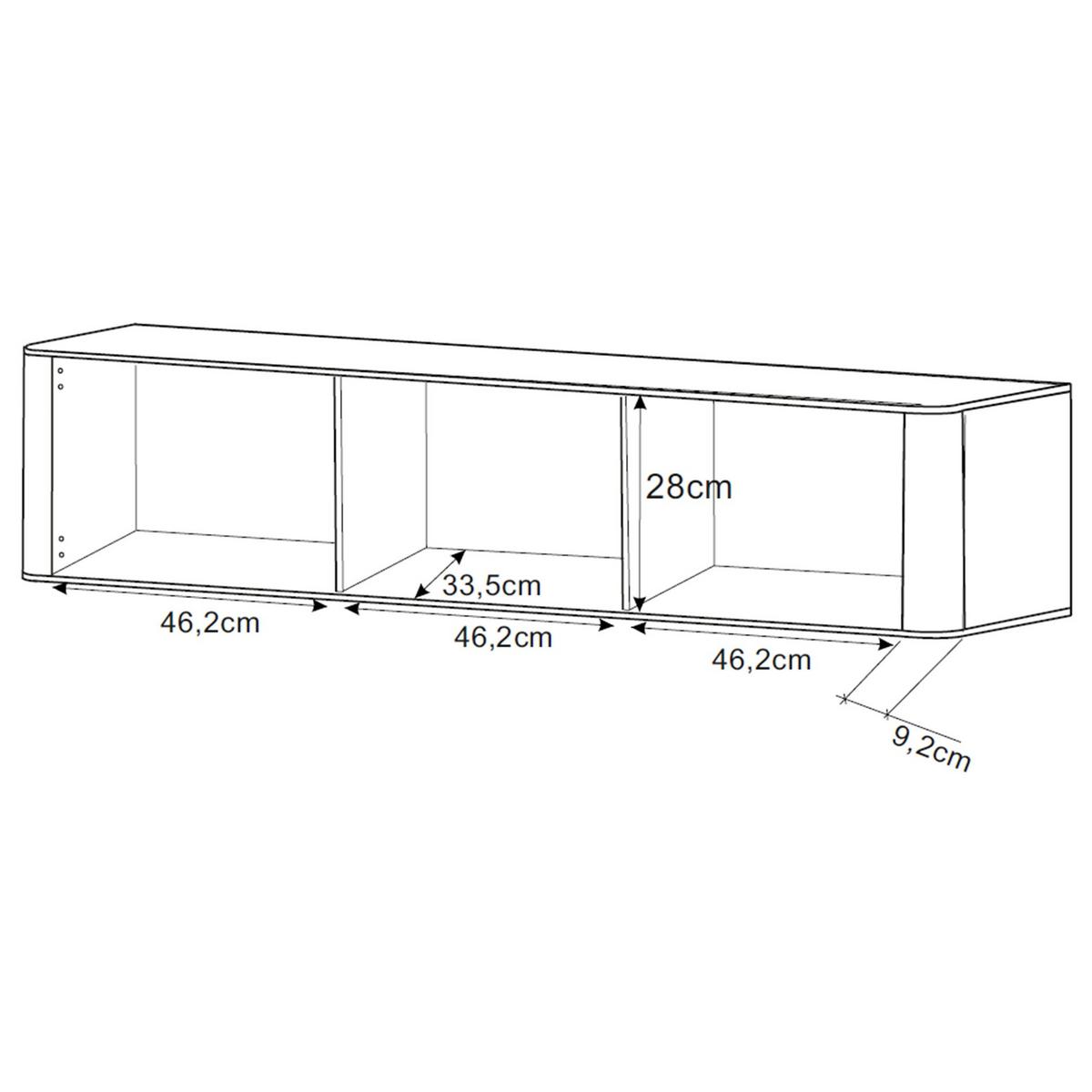 TV-HÄNGEBOARD Ovarlo Schwarz mit geriffelten Fronten 163 cm - Schwarz, Holzwerkstoff (163.2/31.2/38cm) - Selsey