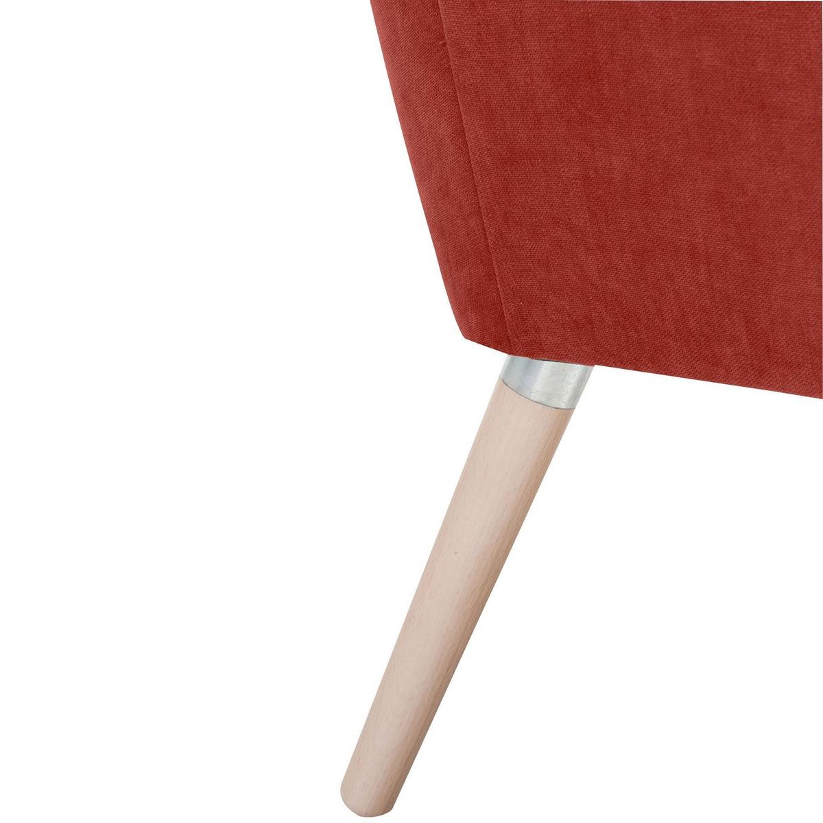 SESSEL Kachka Bezug Veloursstoff Buche natur / terracotta - Rot, Kunststoff (71/81/67cm) - 58aufmkessel