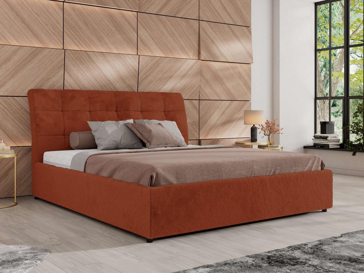 POLSTERBETT GALA CLASSIC 140/200 - Orange Plüsch - Pocket-Matratze - Orange, Textil (140/200cm) - MKS