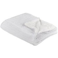 DECKE Weiß Bjas 150/200 cm - Weiß, Textil (150/200cm) - Beliani