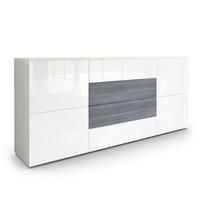SIDEBOARD Rova Weiß Hochglanz / Avola-Anthrazit - Weiß Hochglanz, Holzwerkstoff (166/72/35cm) - Vladon