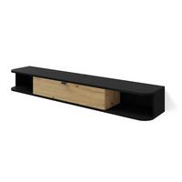 TV LOWBOARD Schwarz, Artisan Eiche 156/20/29 - Schwarz/Eiche Artisan, Holzwerkstoff (156/20/29cm) - RAUMHIRSCH FURNITURE