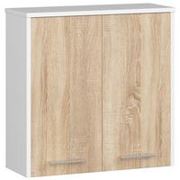 BADKOMMODE Weiß, Eiche Sonoma 60/60/22,5 - Weiß/Sonoma Eiche, Holzwerkstoff (60/60/22.5cm) - RAUMHIRSCH FURNITURE