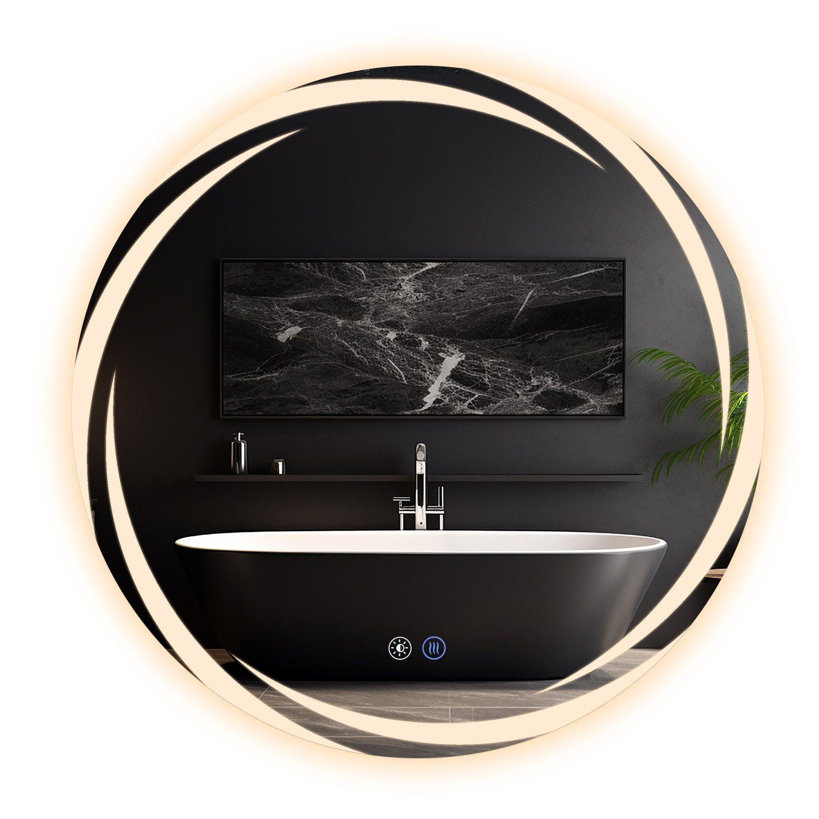 BADEZIMMERSPIEGEL Redick mit LED-Leuchte Ø60 cm - Weiß, Glas (60/2.4/60cm) - Nettlife