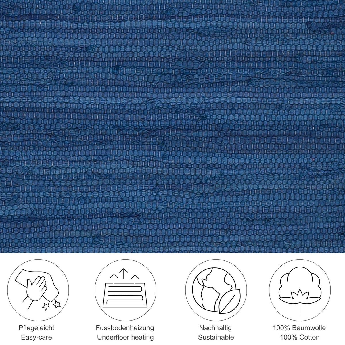 FLECKERLTEPPICH Chindi 40x60 cm - Blau, Textil (40/60cm) - Rug and Roll