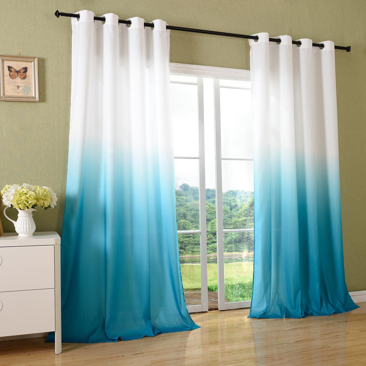 VORHANG FARBVERLAUF HxB 245x140 cm Türkis - Türkis, Textil (140/245cm) - Gardinenbox
