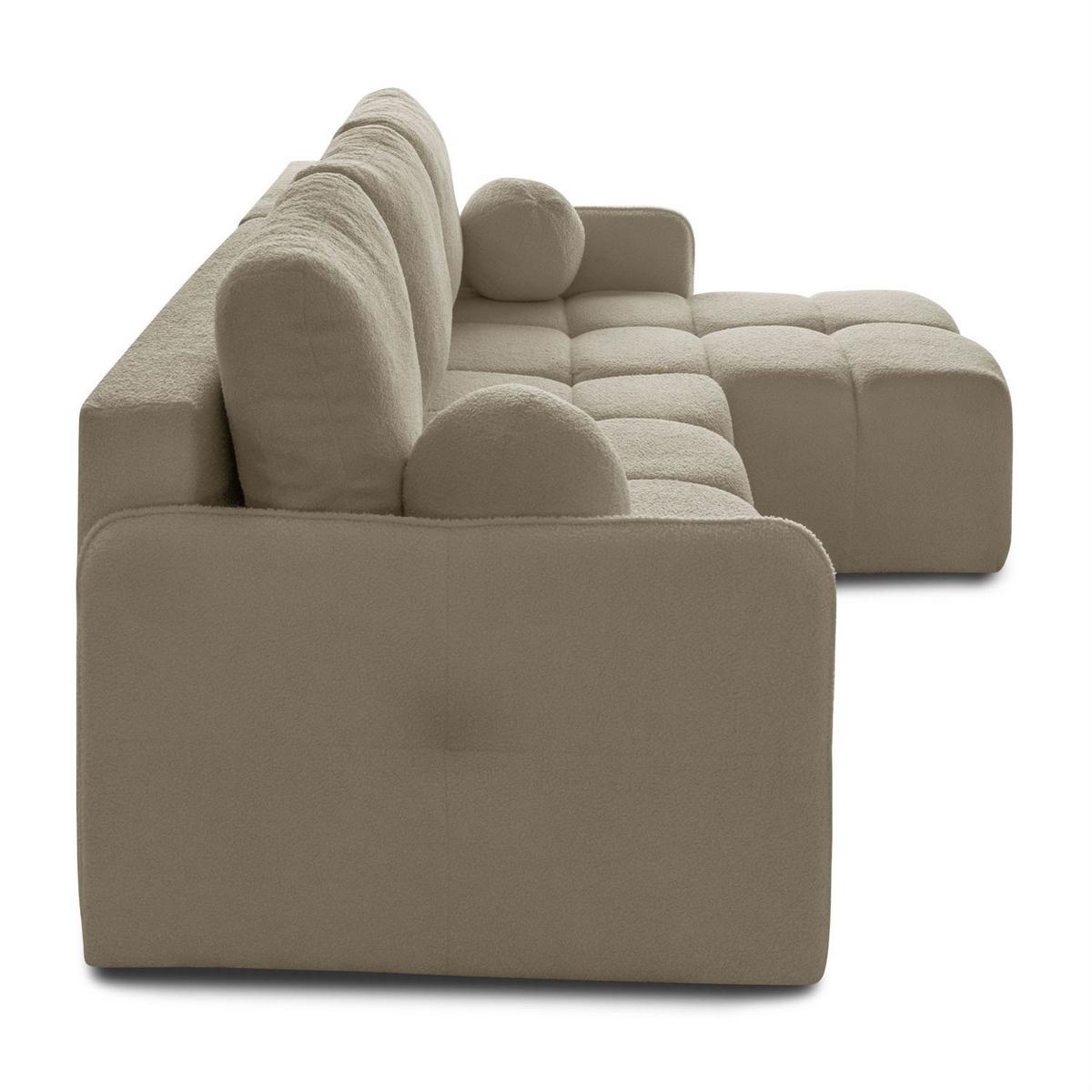 AUSZIEHBARES Ecksofa GAMMA mit Schlaffunktion Quelle 16 - Beige, Textil (217/145cm) - Lookway