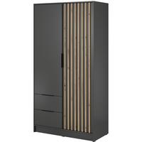 DREHTÜRENSCHRANK NELIANA 105/200/51 cm 2-türig Graphitfarben - Graphitfarben, Holzwerkstoff (105/200/51cm) - MASSENO