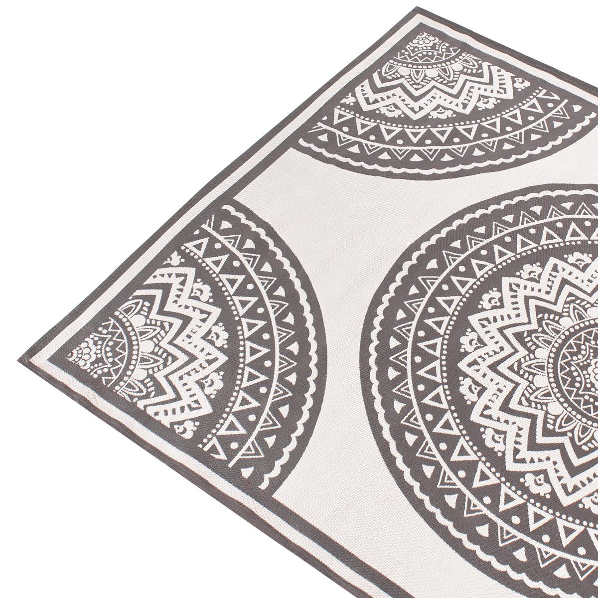 OUTDOORTEPPICH Grau 160/230 cm Nellore - Dunkelgrau/Beige, Kunststoff (160/230cm) - Beliani