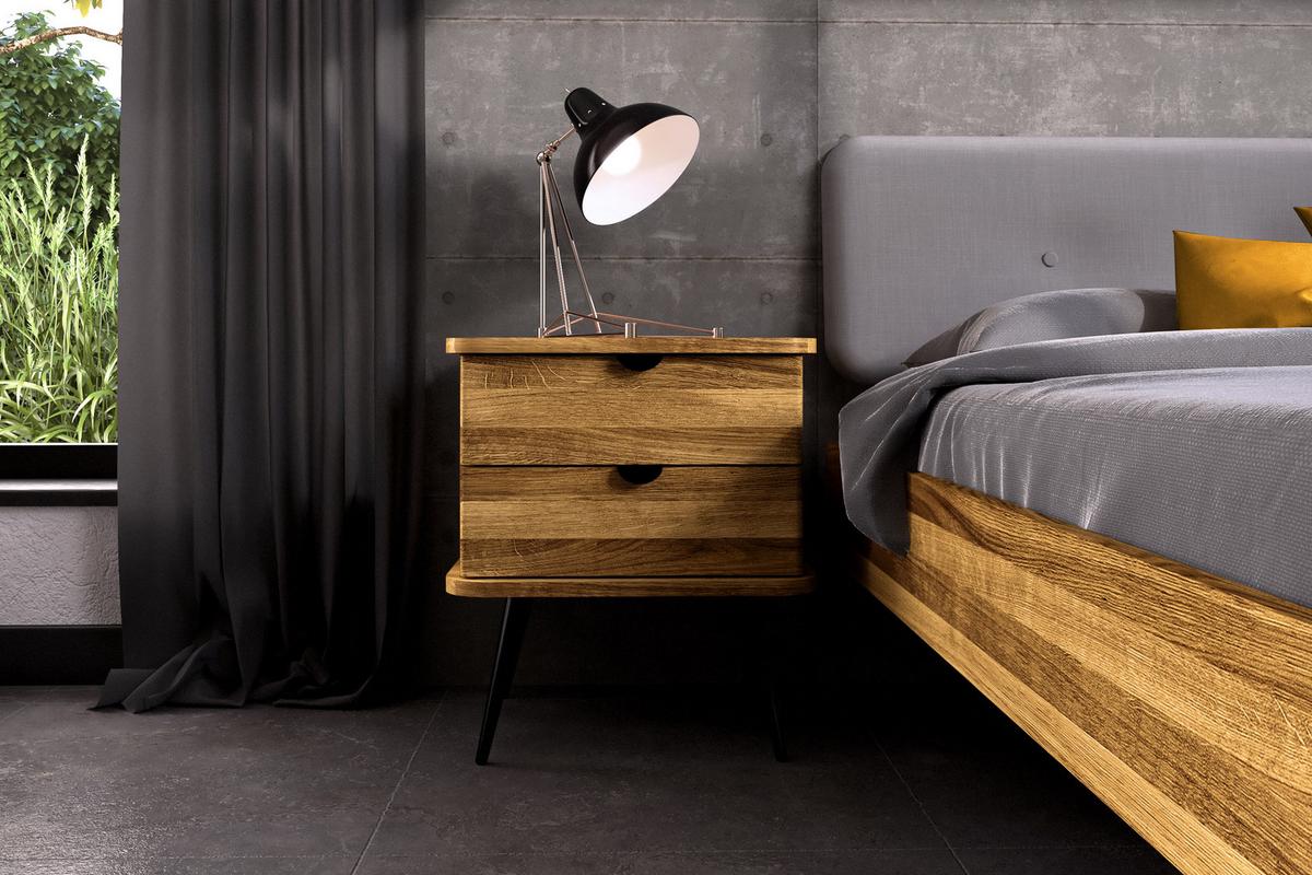 NACHTTICH LINA - Wildeiche, Holz (50/57/41cm) - byoak
