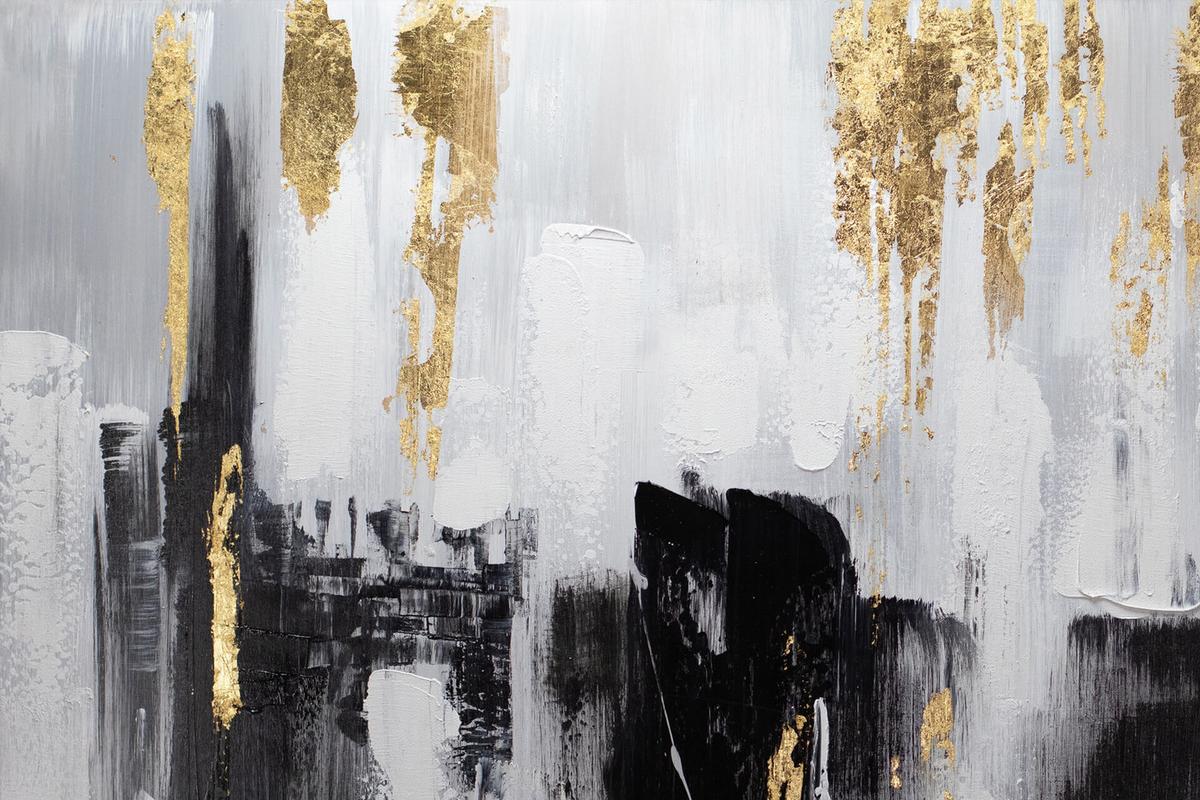 ÖLGEMÄLDE 120/80 cm - Schwarz, Holz/Textil (120/80cm) - KUNSTLOFT