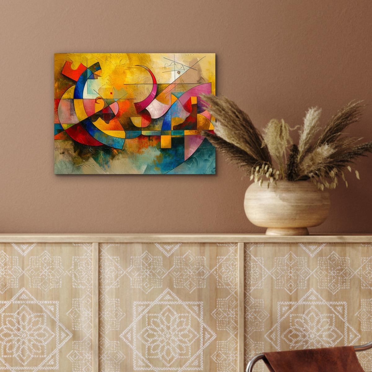 METALLBILD Kunst - Abstrakt - Modern 40x30 cm - Gelb, Metall (40/30cm) - MuchoWow