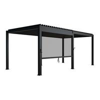 LAMELLENDACH Tahiti mit Seitenwand 3x5,9 m anthrazit - Anthrazit, Metall (300/240/590cm) - Juskys