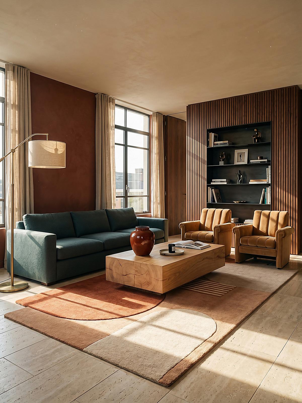 WOLLTEPPICH HALLEIN, abstrakt, aus Wolle, Terrakotta, 120 x 180 cm - Orange, Textil (180/120cm) - KADIMA DESIGN