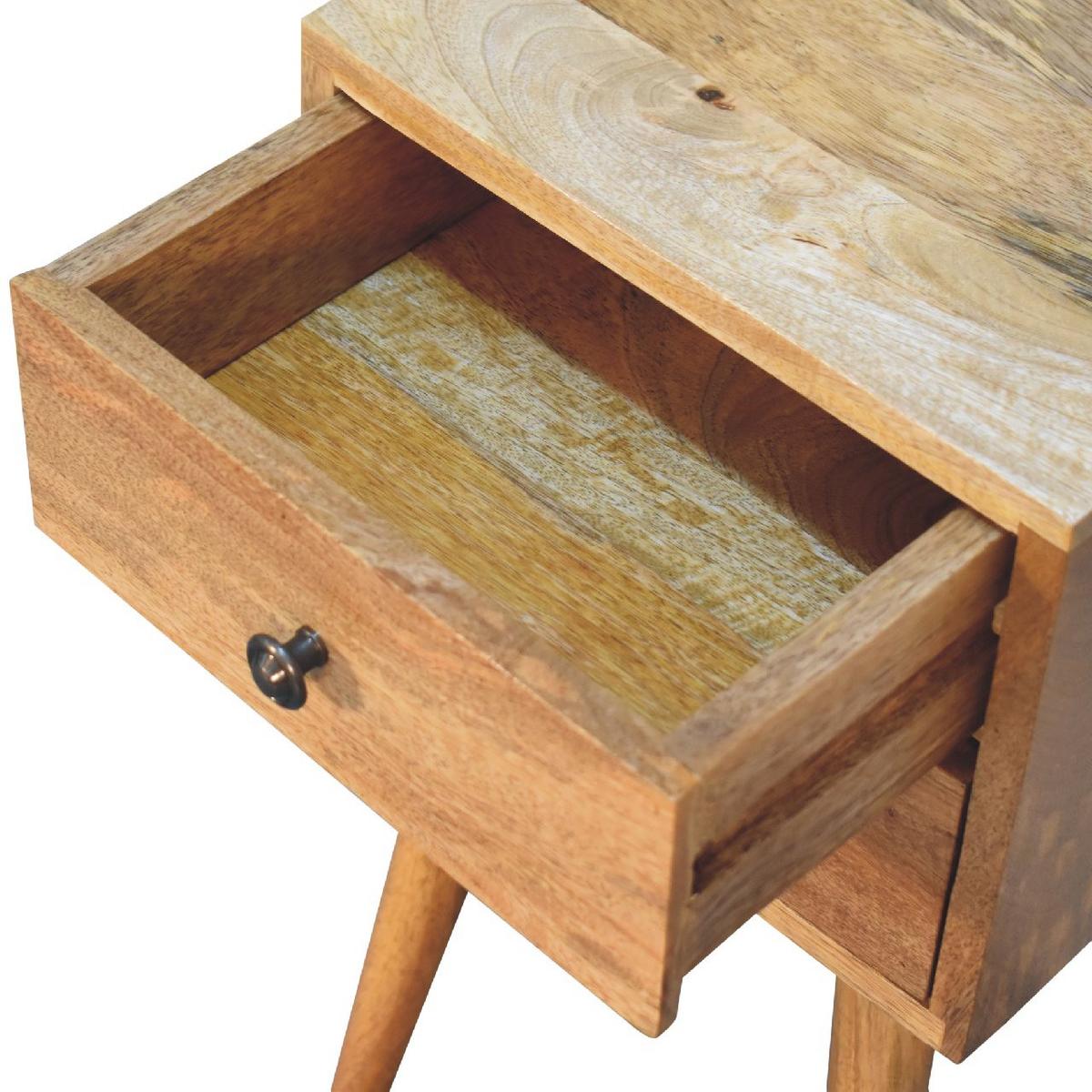 NACHTKASTEN Mini Eichenoptik, 2 Schubladen, Beige - Beige/Messingfarben, Holz/Metall (30/57/30cm) - Artisan Furniture
