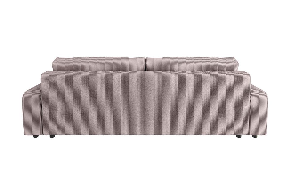 BIGSOFA Emma Puderrosa Cord - Pink/Schwarz, Holz/Kunststoff (234/78/122cm) - S-Style Möbel