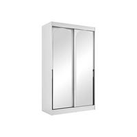SCHIEBETÜRENSCHRANK Modin 120 - Schwarz/Weiß, Holzwerkstoff/Kunststoff (120/216/65cm) - MIRJAN24