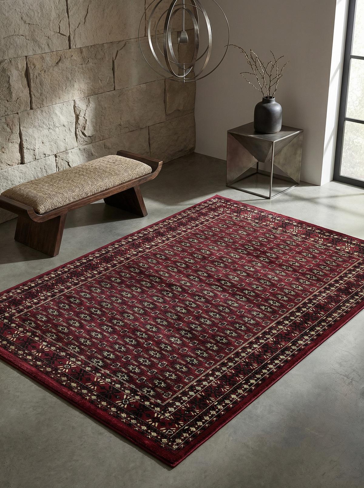 TEPPICH Kurzflor TANNHEIM in Rot, orientalisch, aus Polypropylen, Florhöhe 12 mm, 300 x 400 cm - Rot, Textil (400/300cm) - KADIMA DESIGN