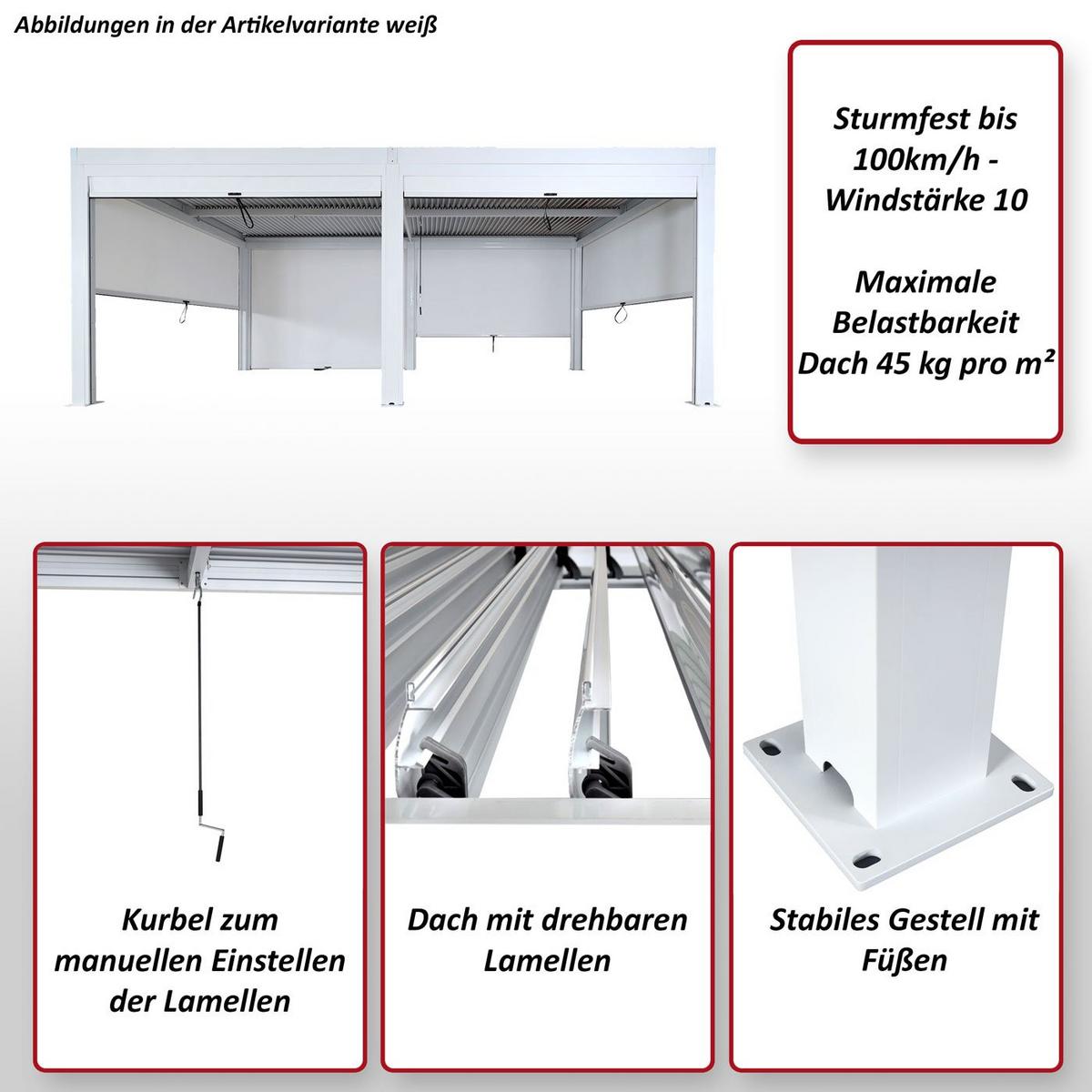 PERGOLA MIT SEITENWAND Anthrazit - Anthrazit, Metall (583/220/301cm) - MCW